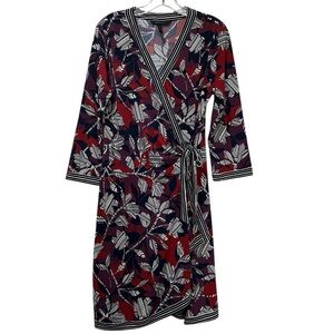 BCBGMAXAZRIA Large Floral Adele Wrap Dress G3